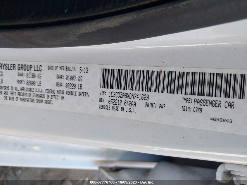 2013 DODGE AVENGER SE - 1C3CDZABXDN741629