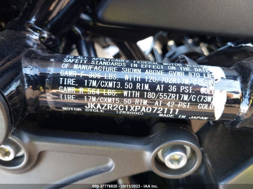 2023 KAWASAKI ZR900 R - JKAZR2C1XPA072111