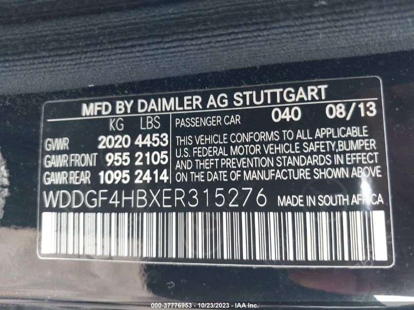 2014 MERCEDES-BENZ C 250 SPORT/LUXURY WDDGF4HBXER315276