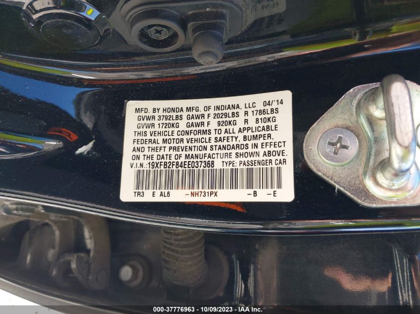 2014 HONDA CIVIC SEDAN EX - 19XFB2F84EE037368