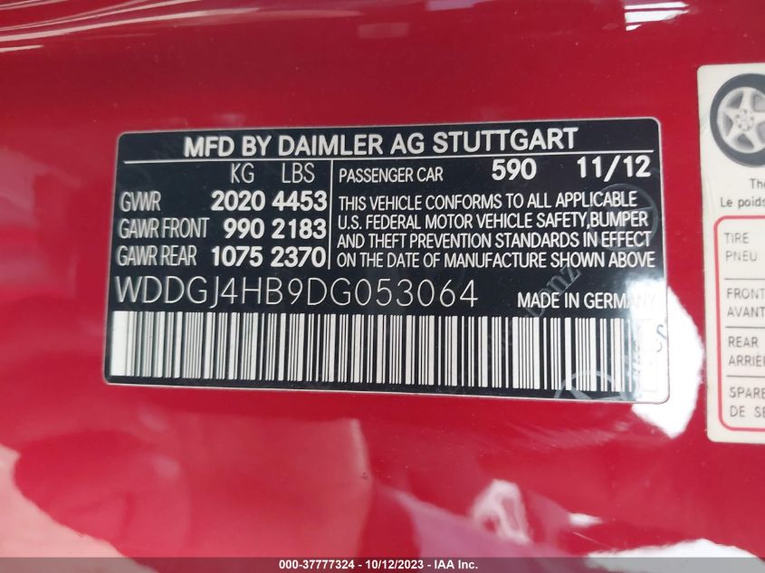 2013 MERCEDES-BENZ C 250 WDDGJ4HB9DG053064
