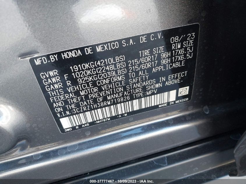 2024 HONDA HR-V LX - 3CZRZ1H38RM719826
