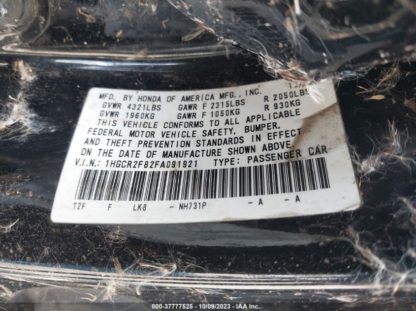 2015 HONDA ACCORD SEDAN EX-L - 1HGCR2F82FA091921