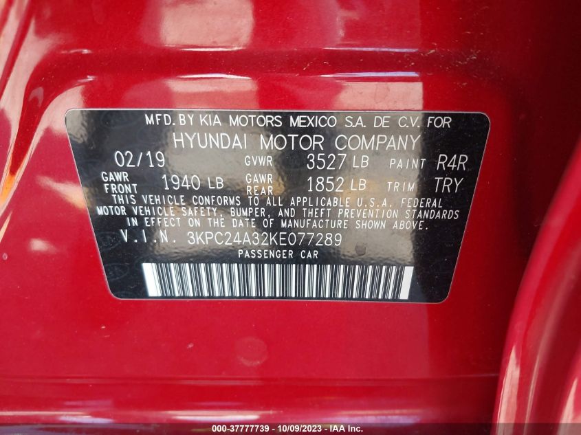 2019 HYUNDAI ACCENT SE - 3KPC24A32KE077289