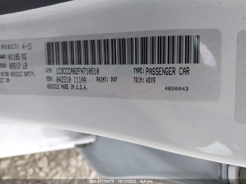 2015 CHRYSLER 200 LIMITED - 1C3CCCAB2FN710510