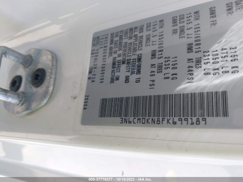 2015 NISSAN NV200 S/SV - 3N6CM0KN8FK699189
