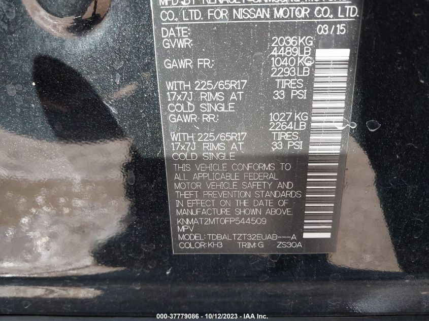 2015 NISSAN ROGUE SV - KNMAT2MT0FP544509