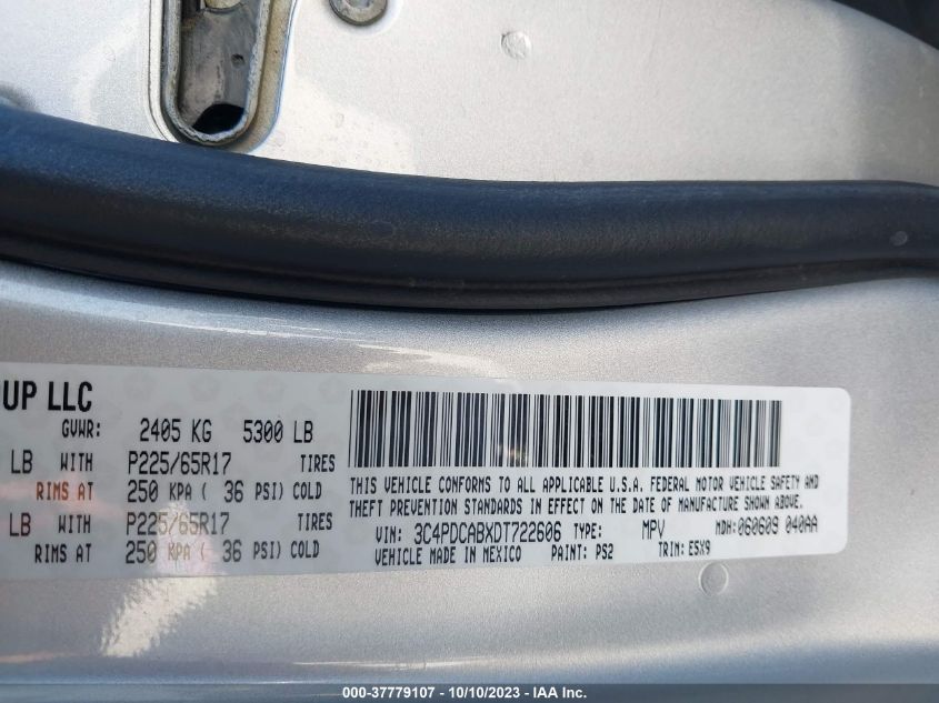 2013 DODGE JOURNEY AMERICAN VALUE PKG - 3C4PDCABXDT722606