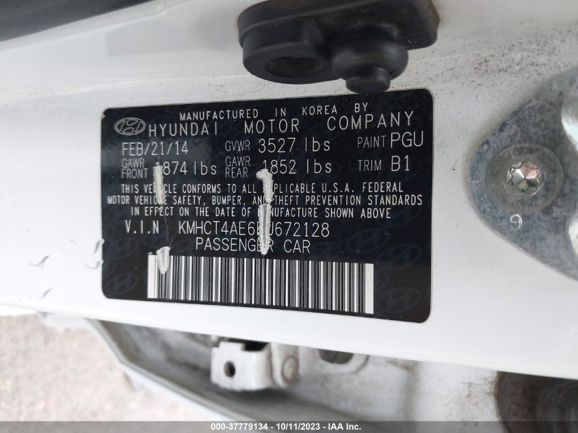 2014 HYUNDAI ACCENT GLS - KMHCT4AE6EU672128