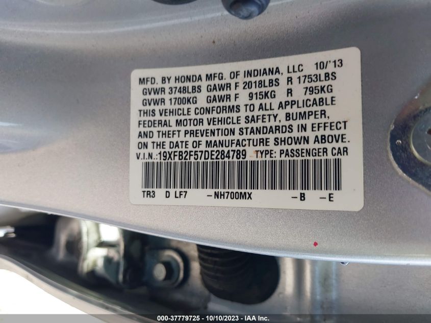 2013 HONDA CIVIC SDN LX - 19XFB2F57DE284789