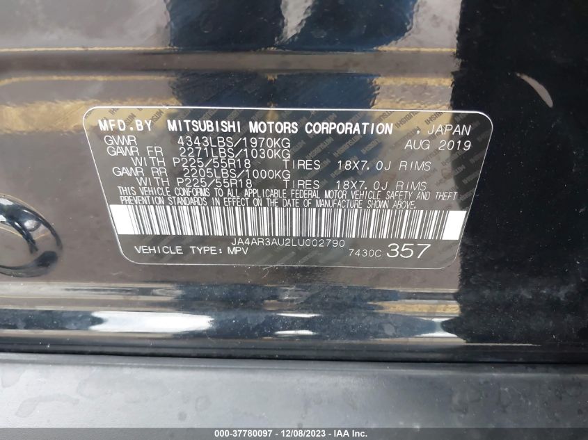 2020 MITSUBISHI OUTLANDER SPORT ES 2.0/SE 2.0 - JA4AR3AU2LU002790