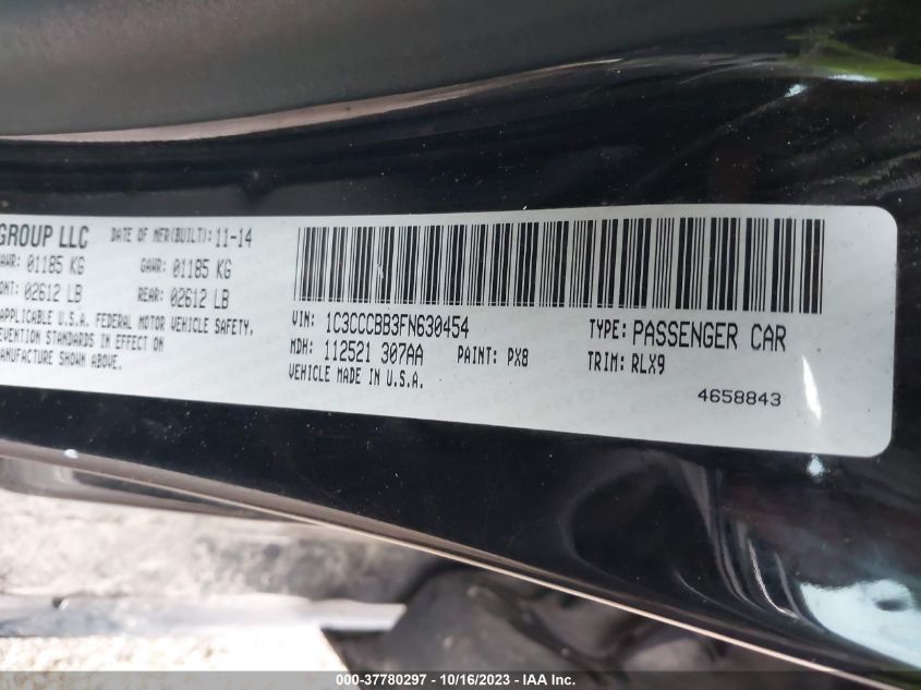 2015 CHRYSLER 200 S - 1C3CCCBB3FN630454