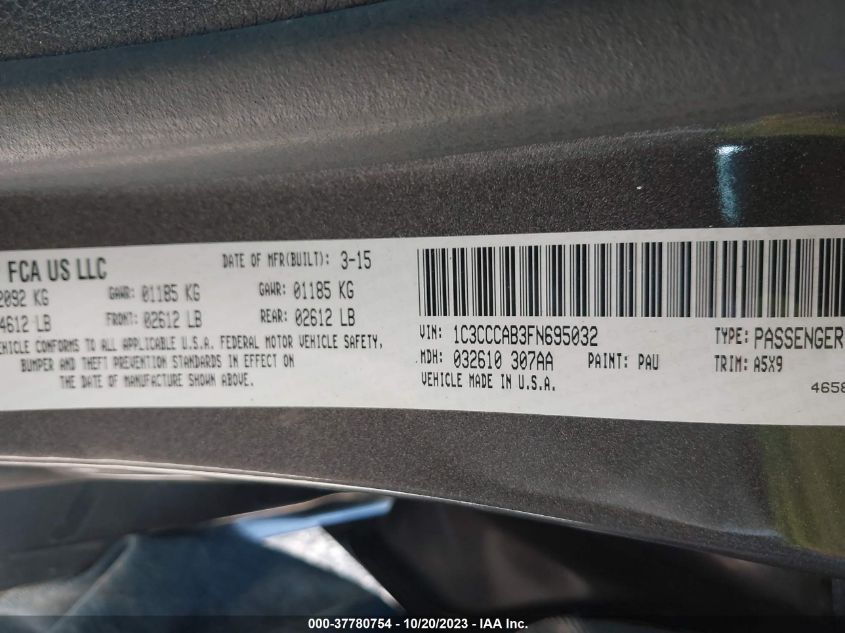 2015 CHRYSLER 200 LIMITED - 1C3CCCAB3FN695032