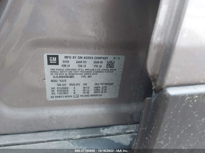 2014 BUICK ENCORE CONVENIENCE - KL4CJBSB4EB643803