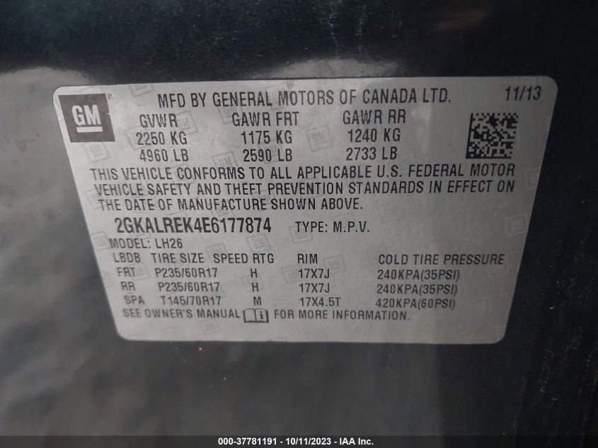 2014 GMC TERRAIN SLE - 2GKALREK4E6177874