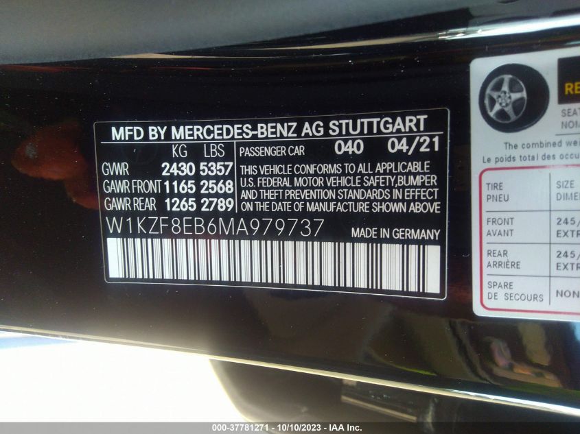 W1KZF8EB6MA979737 Mercedes-Benz E-Class E 350 9