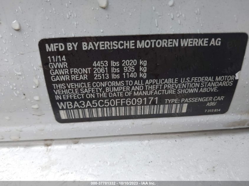 2015 BMW 328I WBA3A5C50FF609171