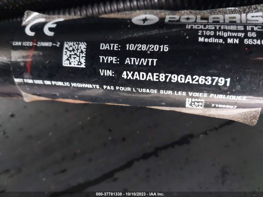 2016 POLARIS ACE 900 SP 4XADAE879GA263791