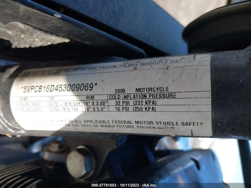 2005 VICTORY MOTORCYCLES KINGPIN 5VPCB16D453009069