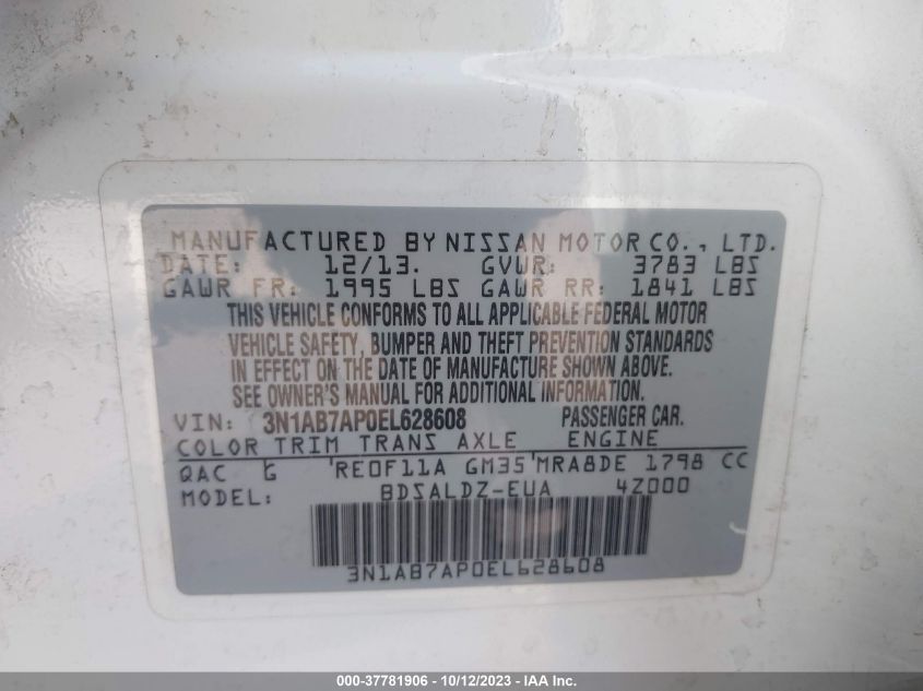 2014 NISSAN SENTRA SV - 3N1AB7AP0EL628608