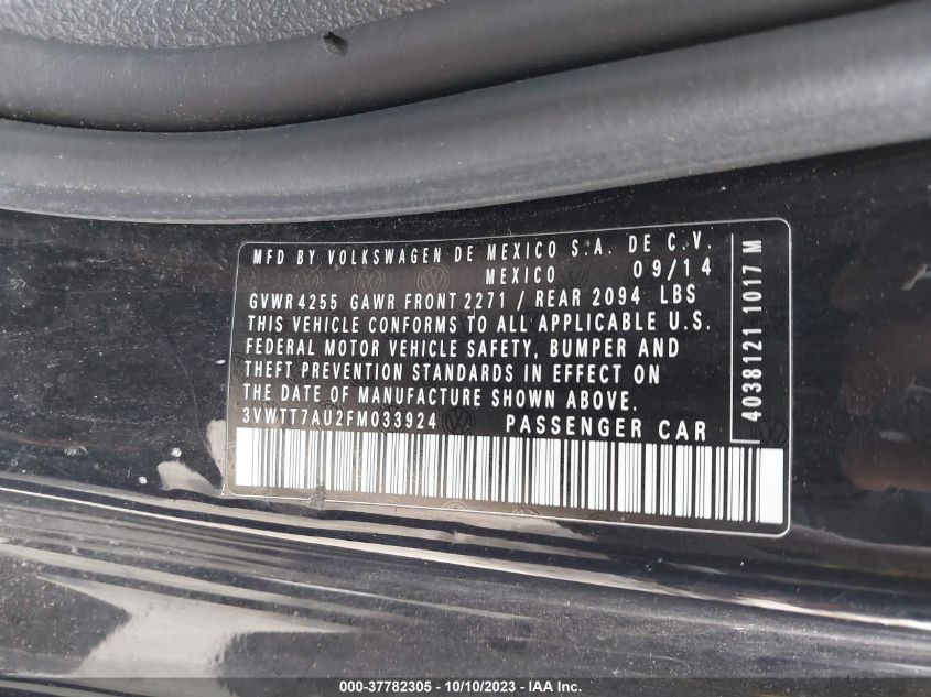 2015 VOLKSWAGEN GOLF GTI S - 3VWTT7AU2FM033924