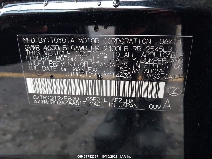 2014 LEXUS IS 350 - JTHBE1D23E5014432