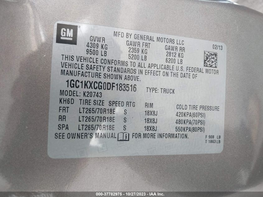 2013 CHEVROLET SILVERADO 2500HD LT - 1GC1KXCG0DF183516