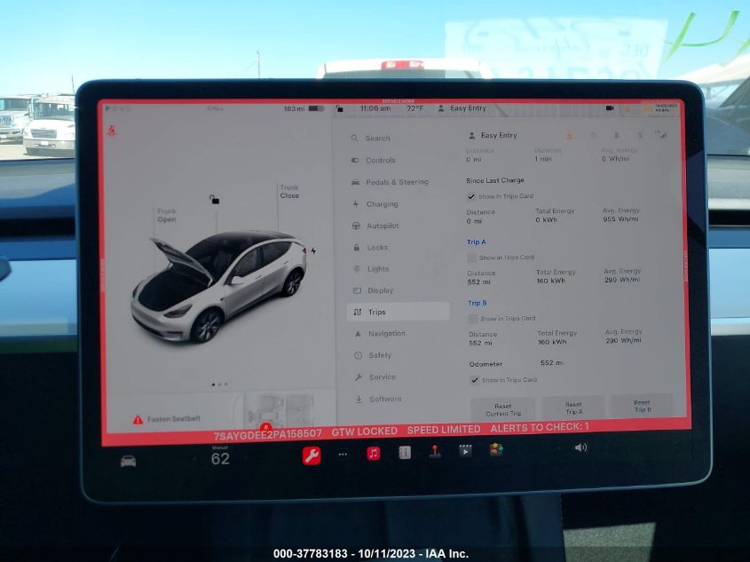 VIN 7SAYGDEE2PA158507 2023 TESLA MODEL Y