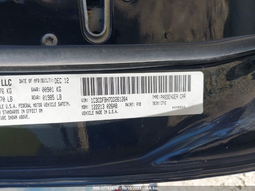 2013 DODGE DART RALLYE - 1C3CDFBH7DD261264