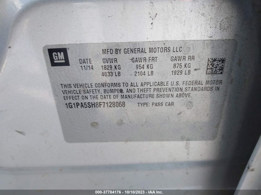 2015 CHEVROLET CRUZE LS - 1G1PA5SH8F7128068