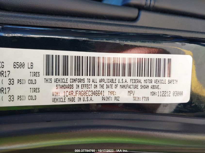 2014 JEEP GRAND CHEROKEE LAREDO - 1C4RJFAG0EC346641