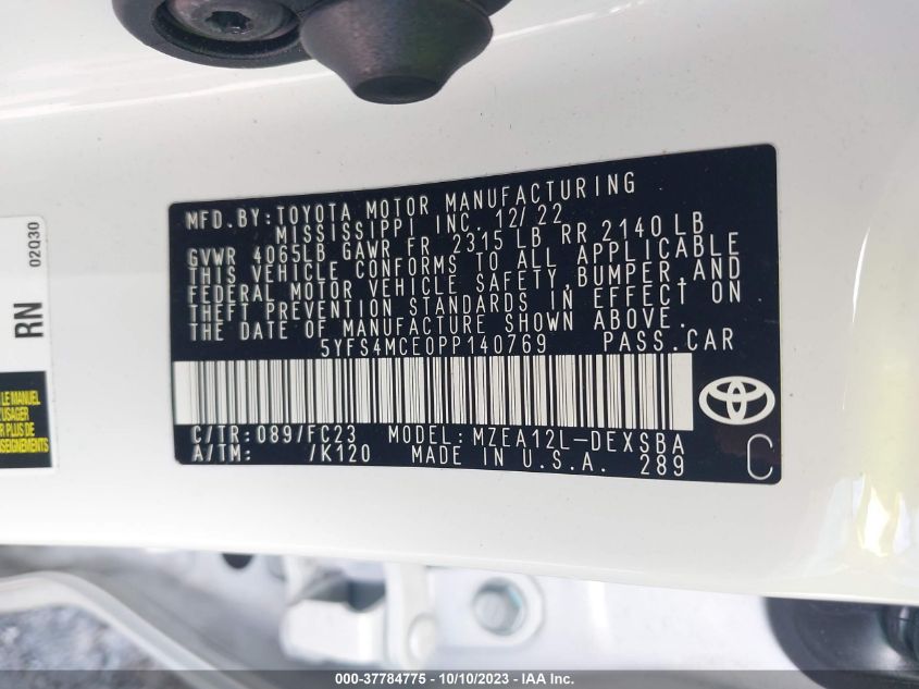 2023 TOYOTA COROLLA SE - 5YFS4MCE0PP140769