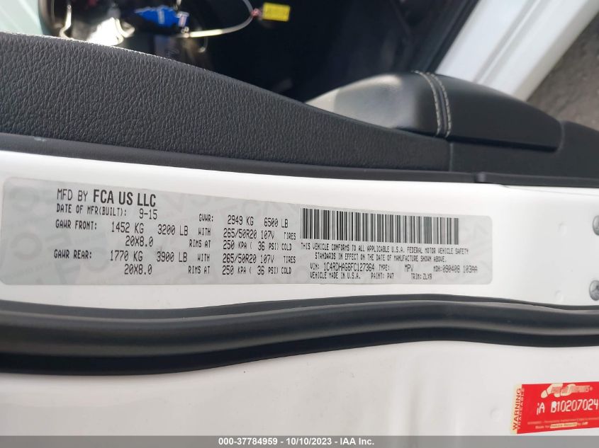 2015 DODGE DURANGO SXT - 1C4RDHAG6FC127364