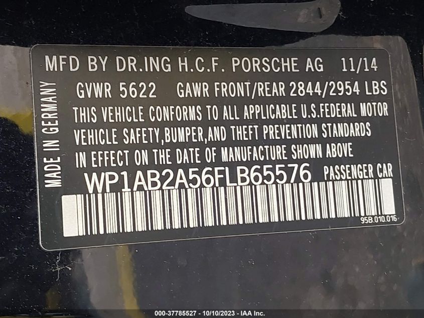 2015 PORSCHE MACAN S - WP1AB2A56FLB65576
