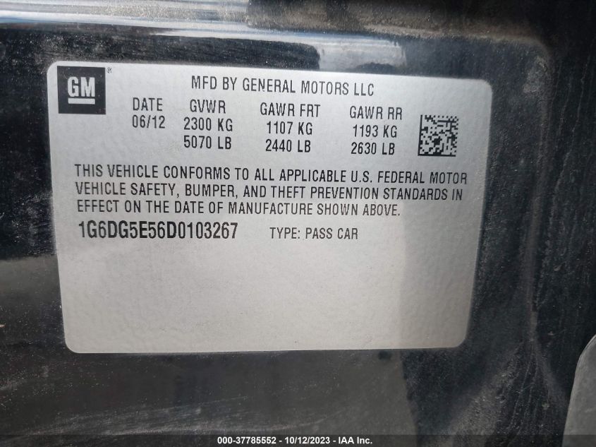 2013 CADILLAC CTS SEDAN LUXURY - 1G6DG5E56D0103267
