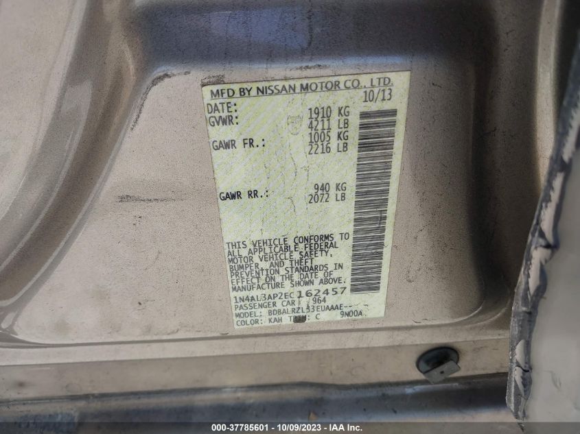 2014 NISSAN ALTIMA 2.5 S - 1N4AL3AP2EC162457