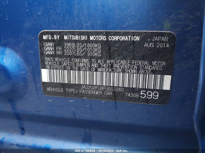 2015 MITSUBISHI LANCER ES - JA32U2FU8FU002260