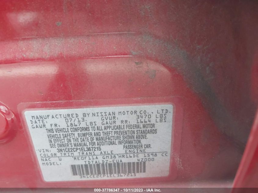 2014 NISSAN VERSA NOTE SV - 3N1CE2CP1EL367215