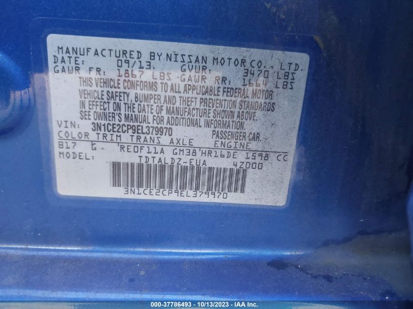 2014 NISSAN VERSA NOTE SV - 3N1CE2CP9EL379970