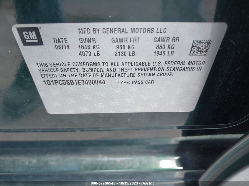 2014 CHEVROLET CRUZE 1LT - 1G1PC5SB1E7400044