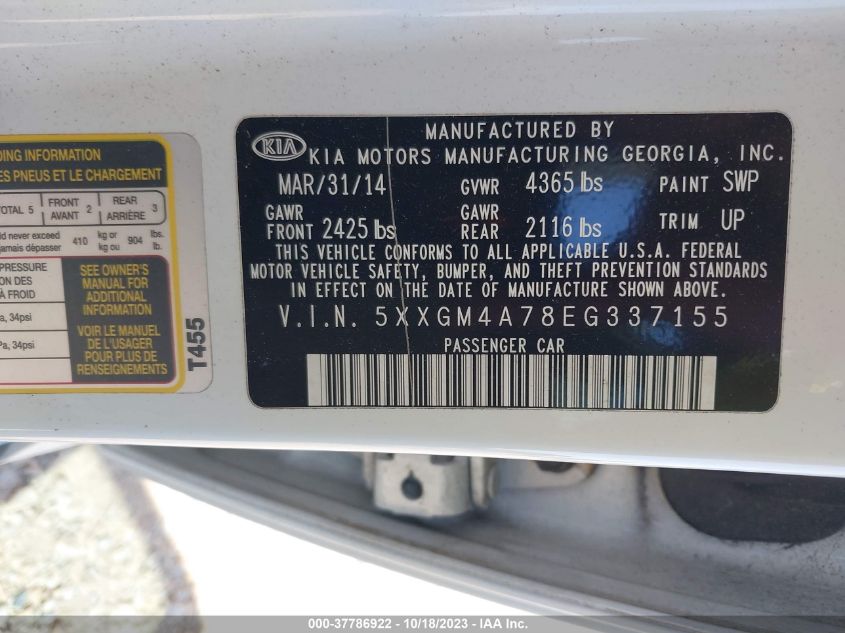 2014 KIA OPTIMA LX - 5XXGM4A78EG337155