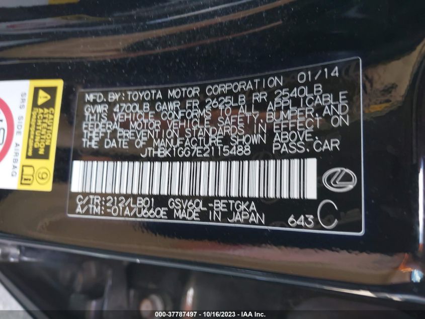 2014 LEXUS ES 350 - JTHBK1GG7E2115488