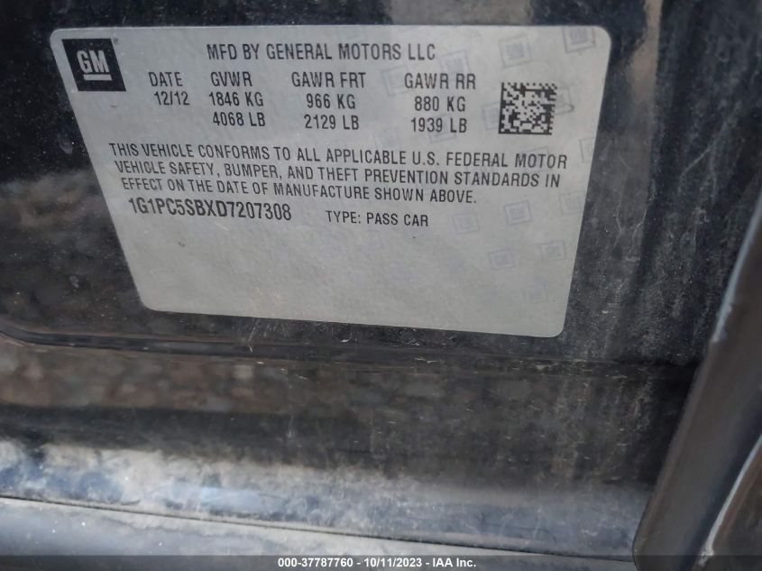 2013 CHEVROLET CRUZE 1LT - 1G1PC5SBXD7207308