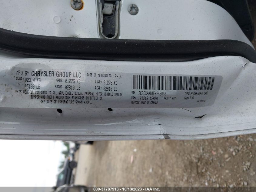 2015 CHRYSLER 300 LIMITED - 2C3CCAAG1FH743040