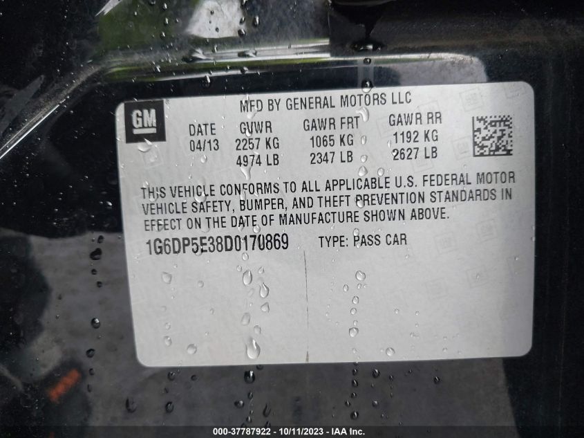 2013 CADILLAC CTS SEDAN PREMIUM - 1G6DP5E38D0170869