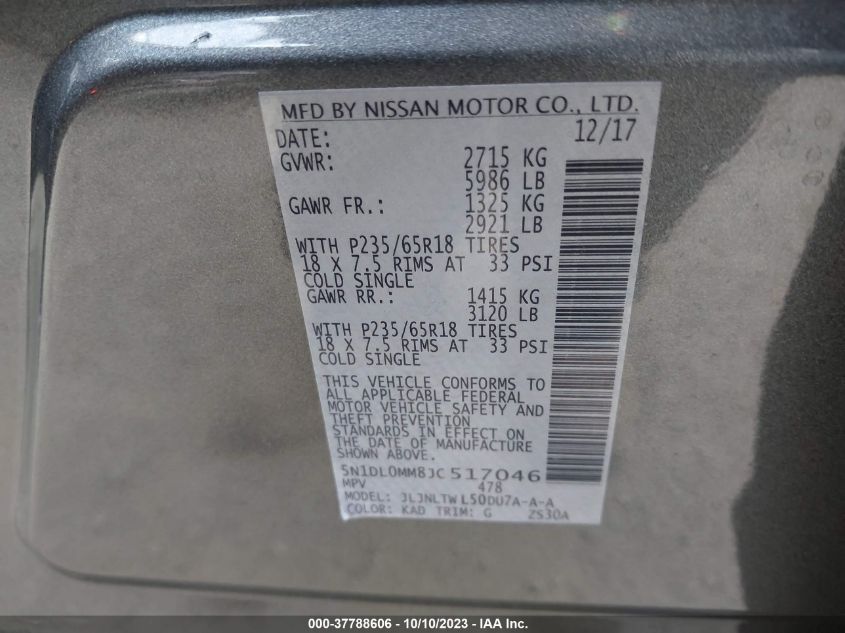 2018 INFINITI QX60 - 5N1DL0MM8JC517046