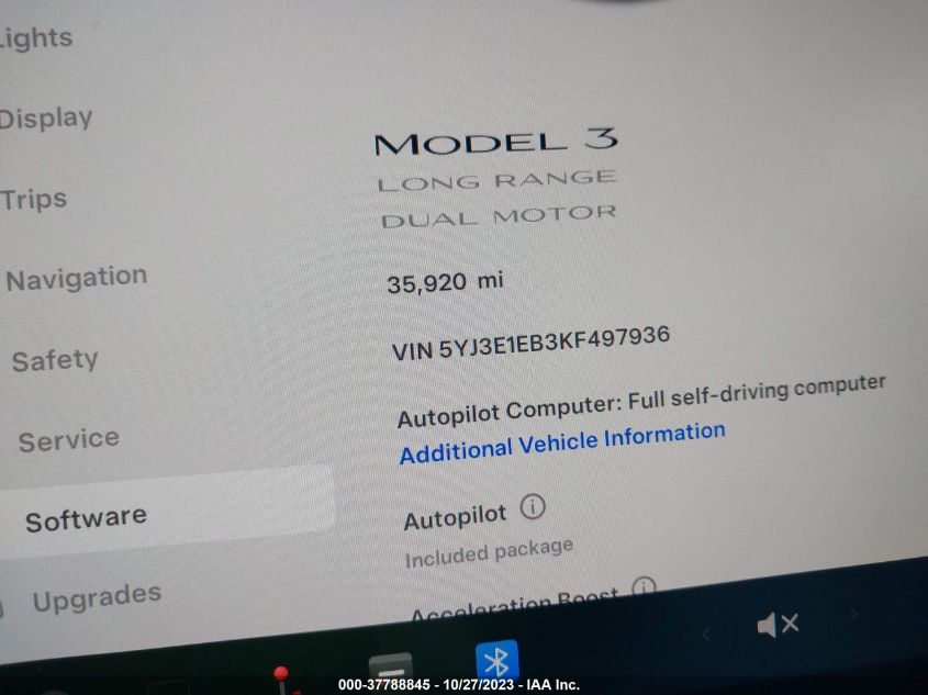 2019 TESLA MODEL 3 LONG RANGE/PERFORMANCE - 5YJ3E1EB3KF497936