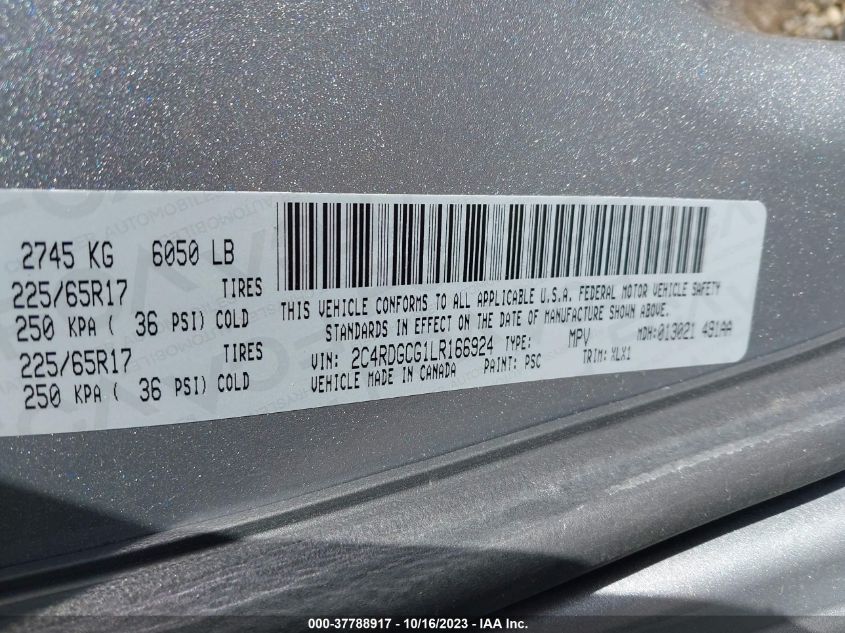 2C4RDGCG1LR166924 Dodge Grand Caravan SXT 9