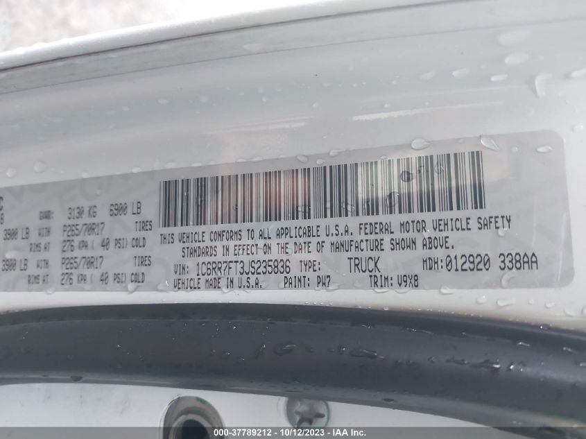 2018 RAM 1500 TRADESMAN - 1C6RR7FT3JS235836