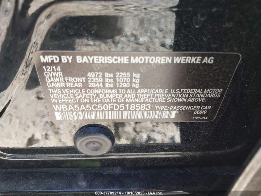 2015 BMW 528I WBA5A5C50FD518583